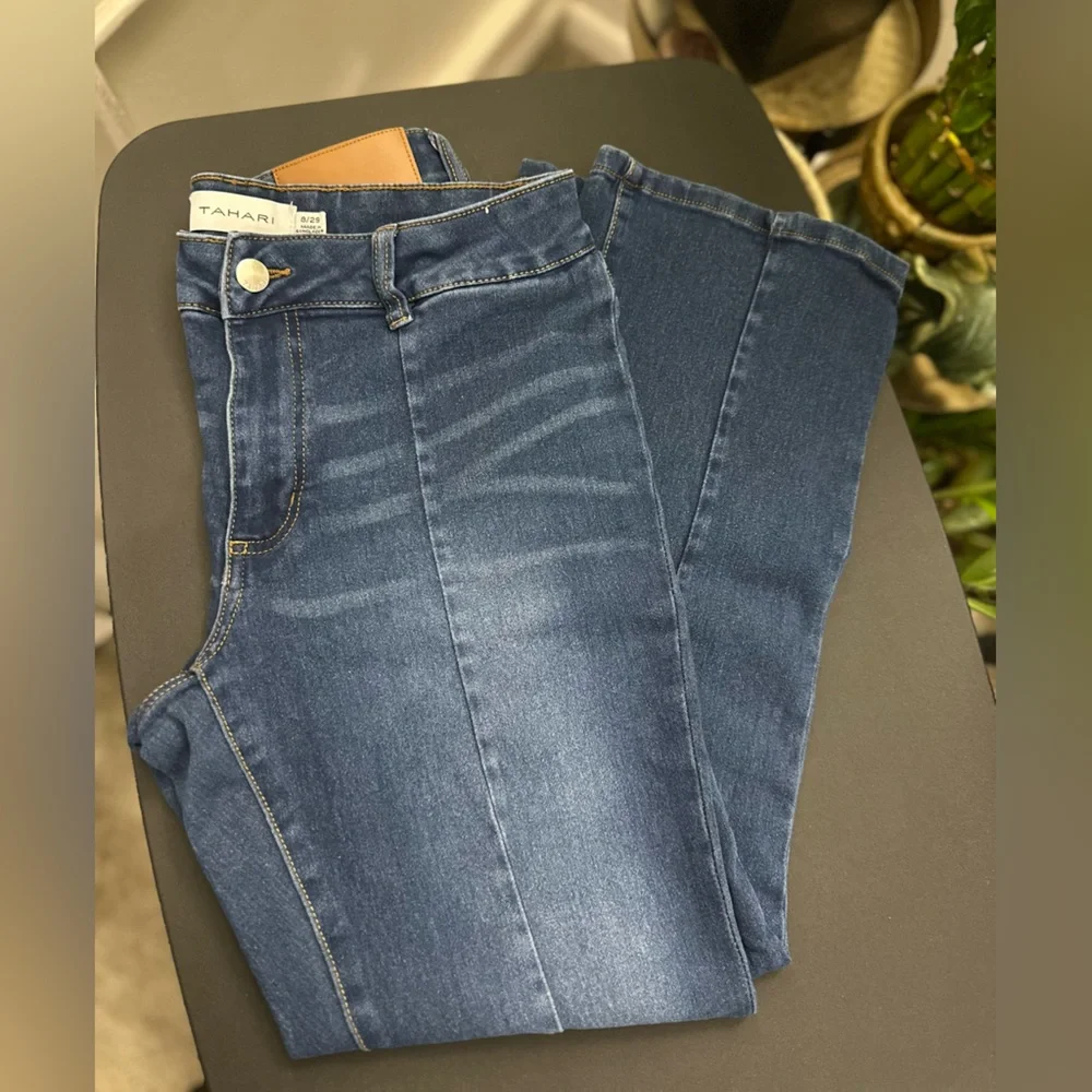 Blue Boot Leg Tahari Dark Blue Jeans - Picture 3 of 8